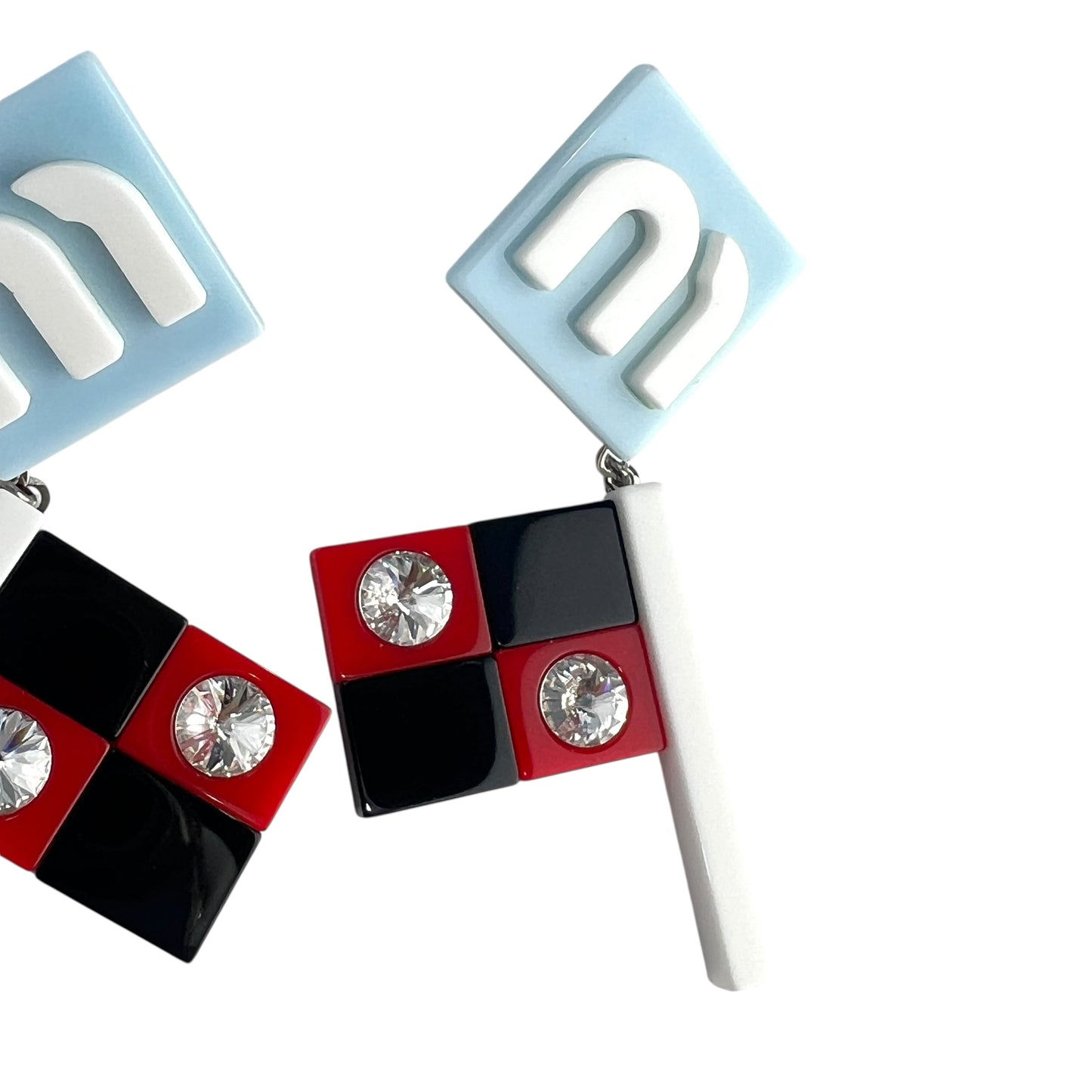 Miu Miu Racing Flag Earrings