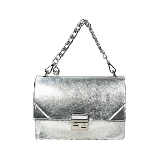 Fendi Kan U Metallic Leather Two-Way Bag