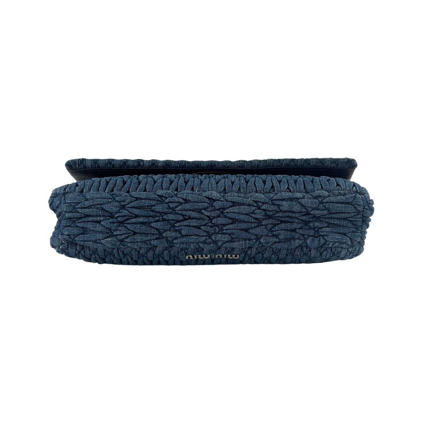 Miu Miu Denim Matelasse Crystal Two-Way Bag