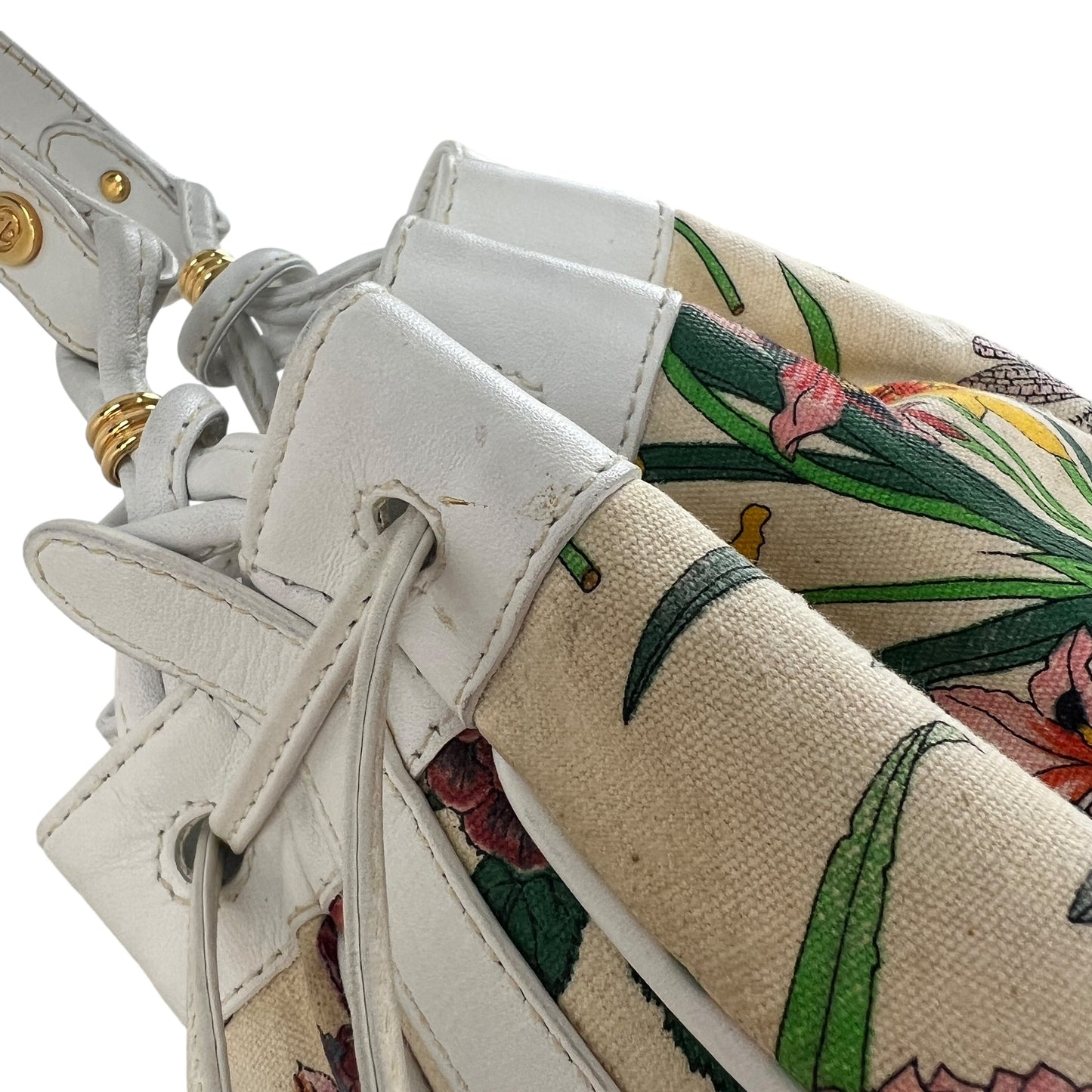 Gucci Vintage Flora Drawstring Crossbody Bag