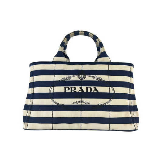 Prada Canapa Striped Tote Bag