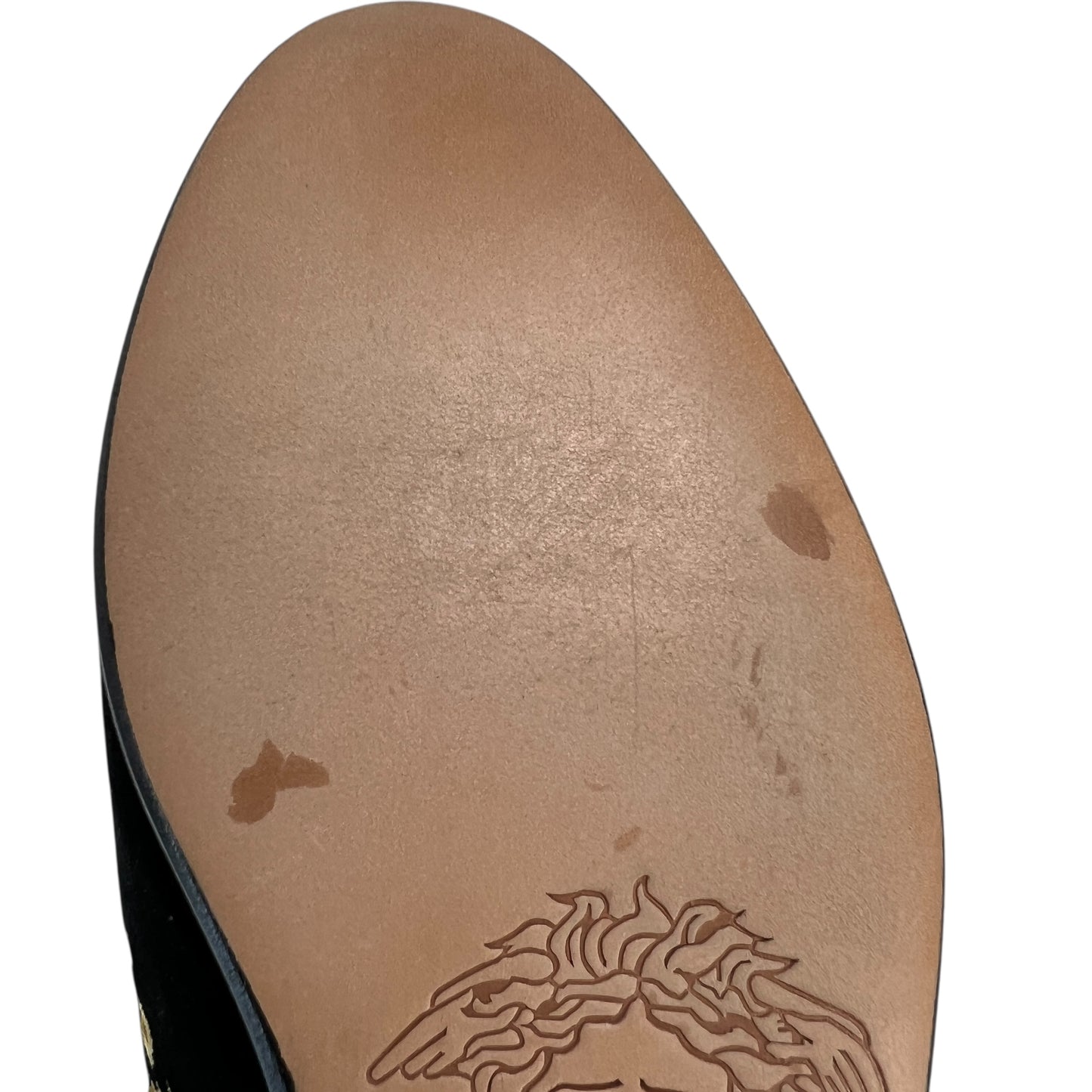 Versace Medusa Embroidered Velvet Loafers