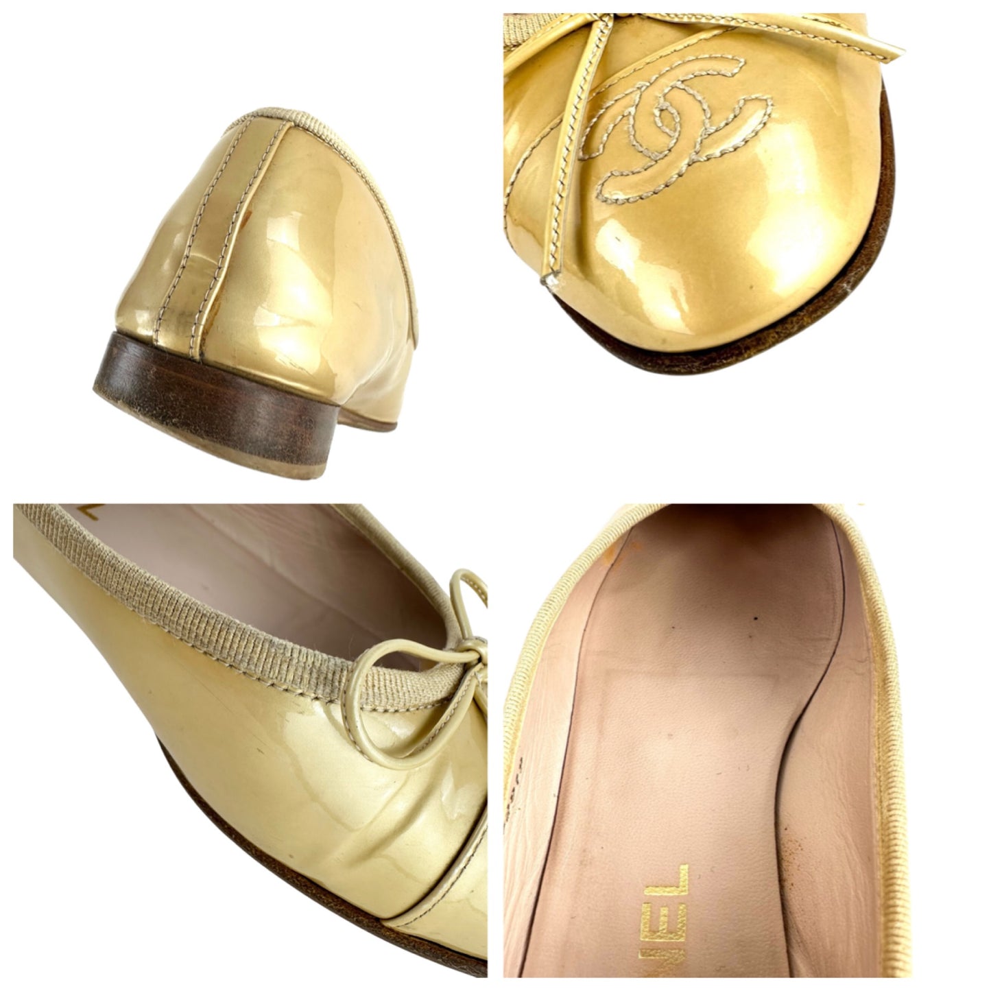 Chanel CC Patent Leather Ballet Flats