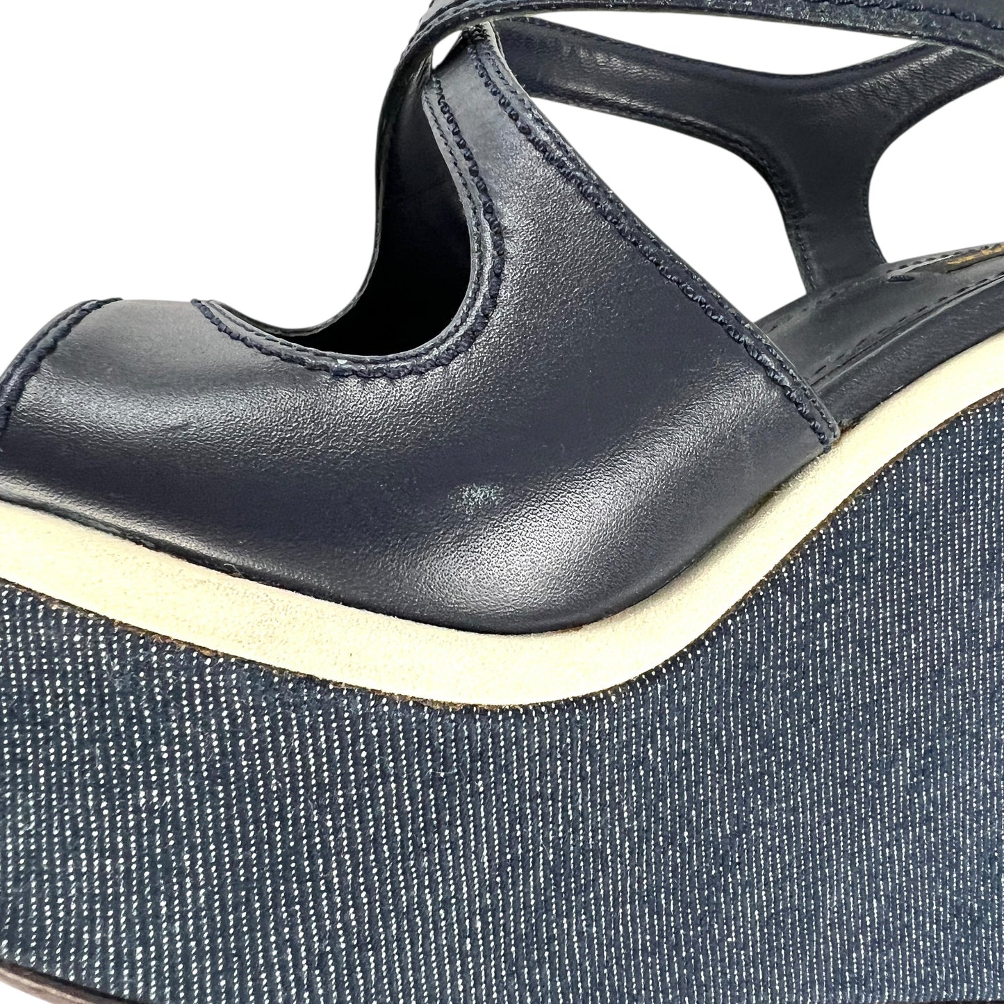 Louis Vuitton Denim Wedge Sandals