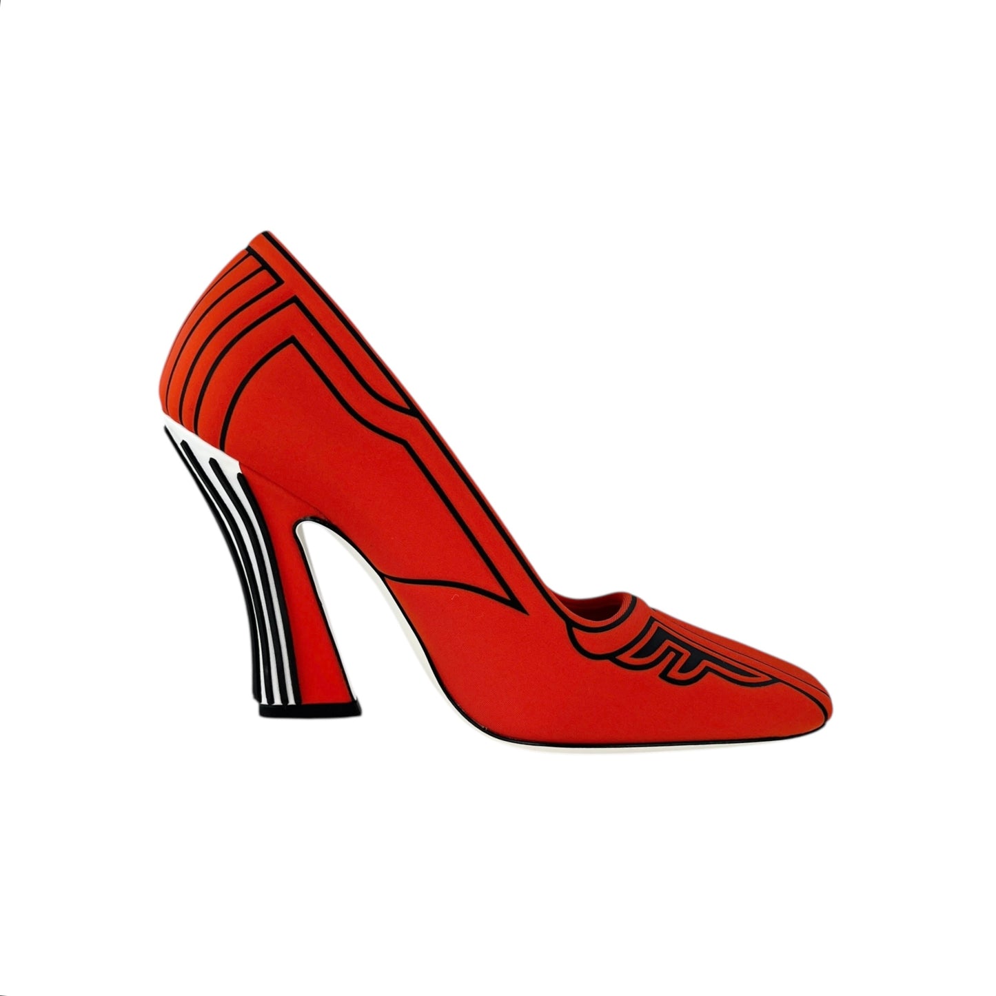 Fendi Red Neoprene Pumps