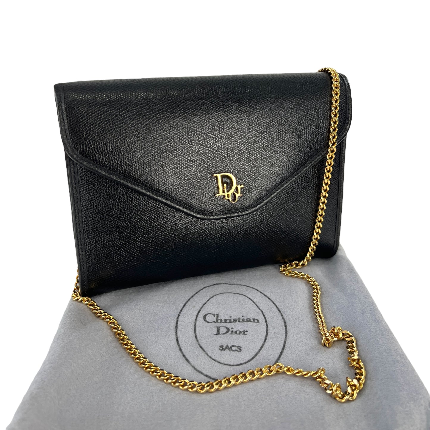 Dior Vintage Leather Chain Shoulder Bag