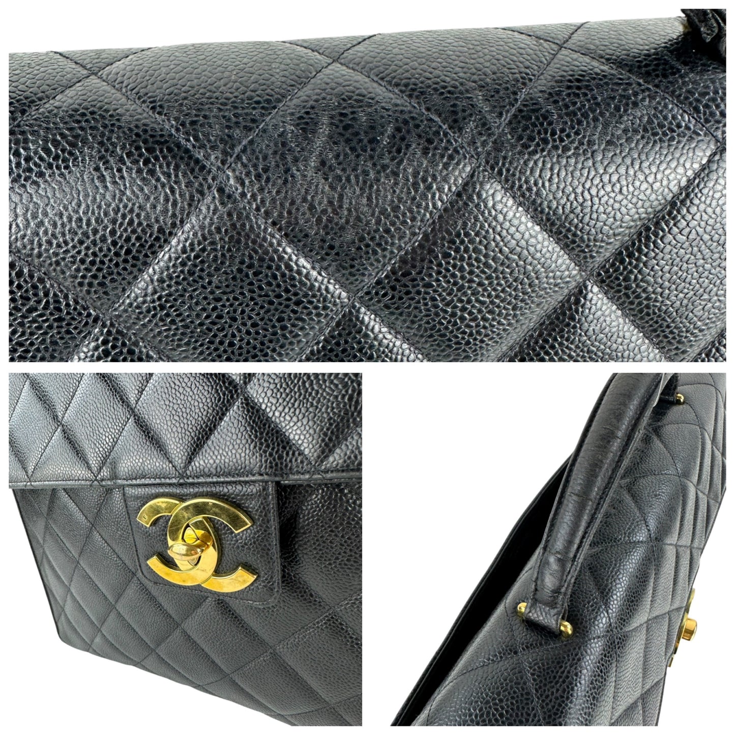 Chanel CC Vintage Quilted Caviar Briefcase