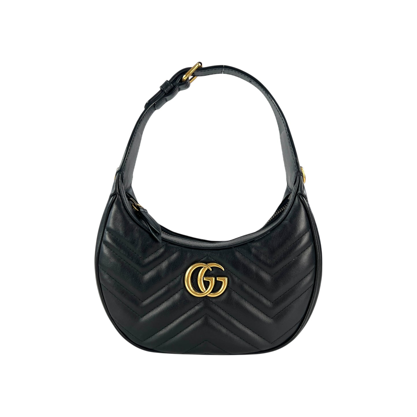 Gucci GG Marmont Croissant Leather Hobo Bag