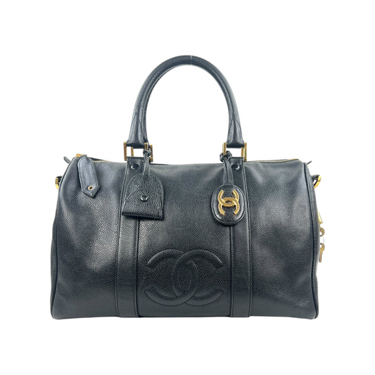 Chanel Vintage Caviar Leather Boston Bag
