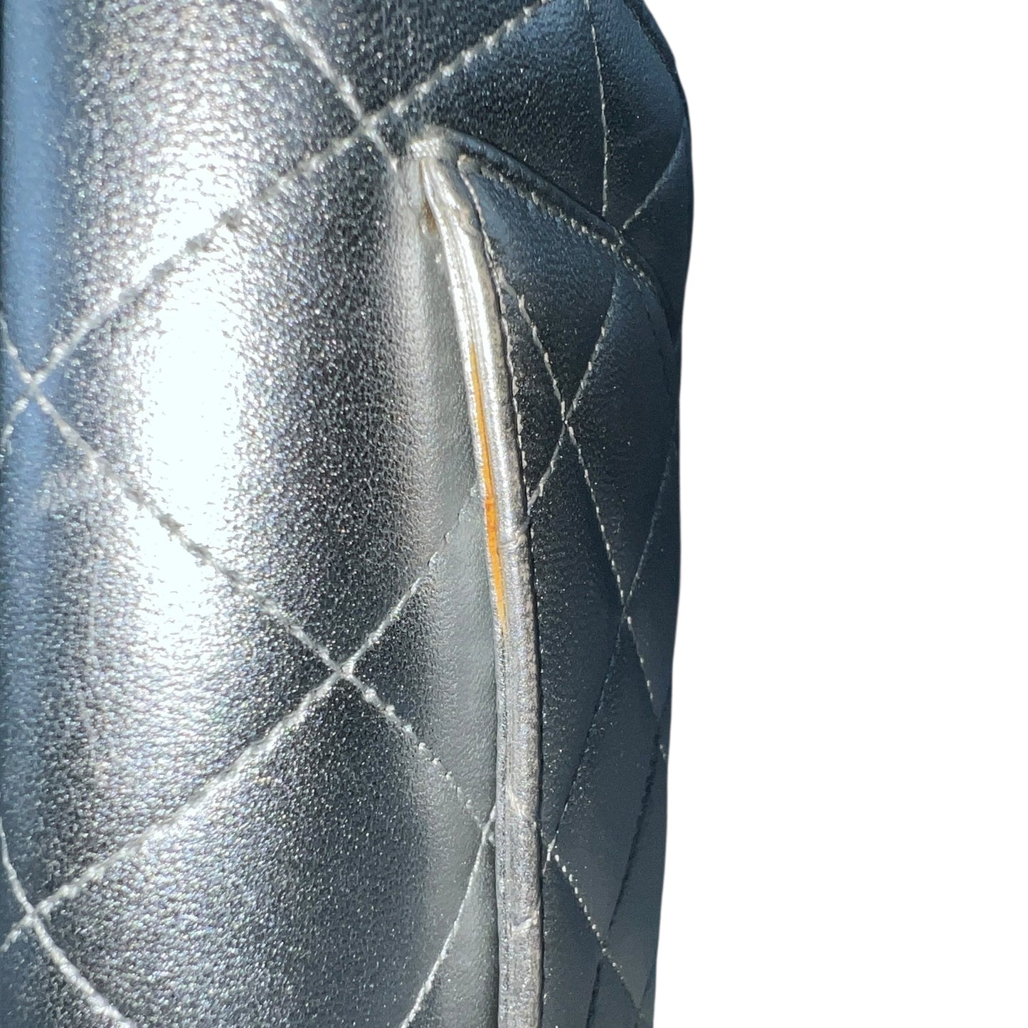Chanel Matelasse Lambskin Silver Wallet