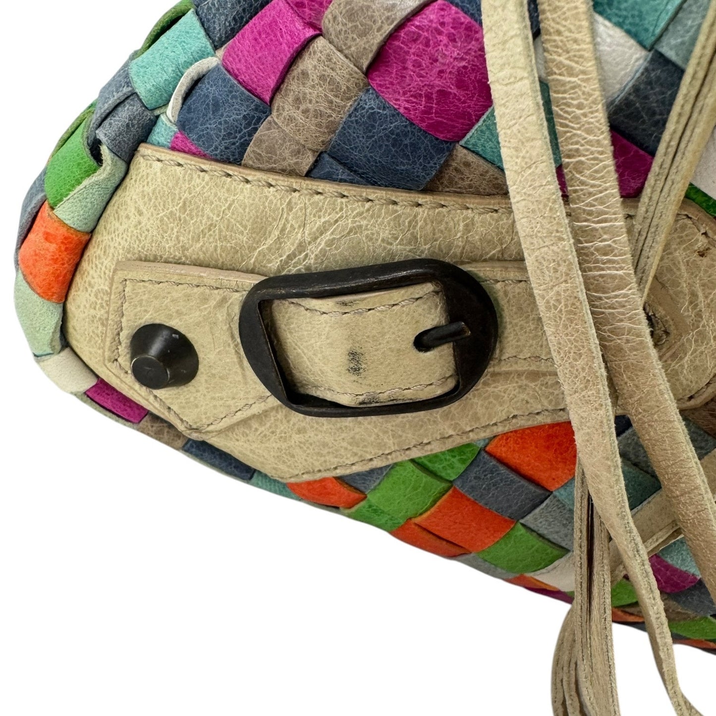 Balenciaga Multicolor Woven City Bag