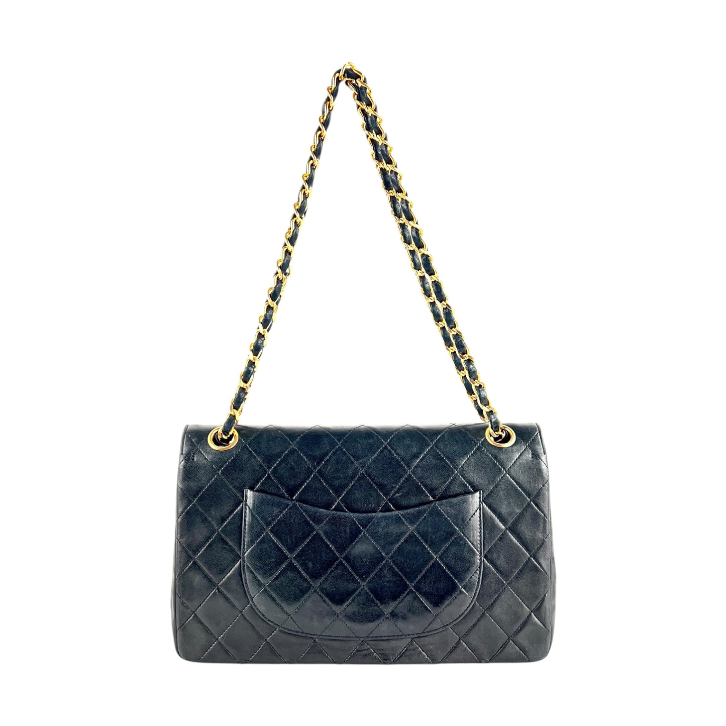 Chanel Vintage CC Double Flap Matelasse Lambskin Shoulder Bag