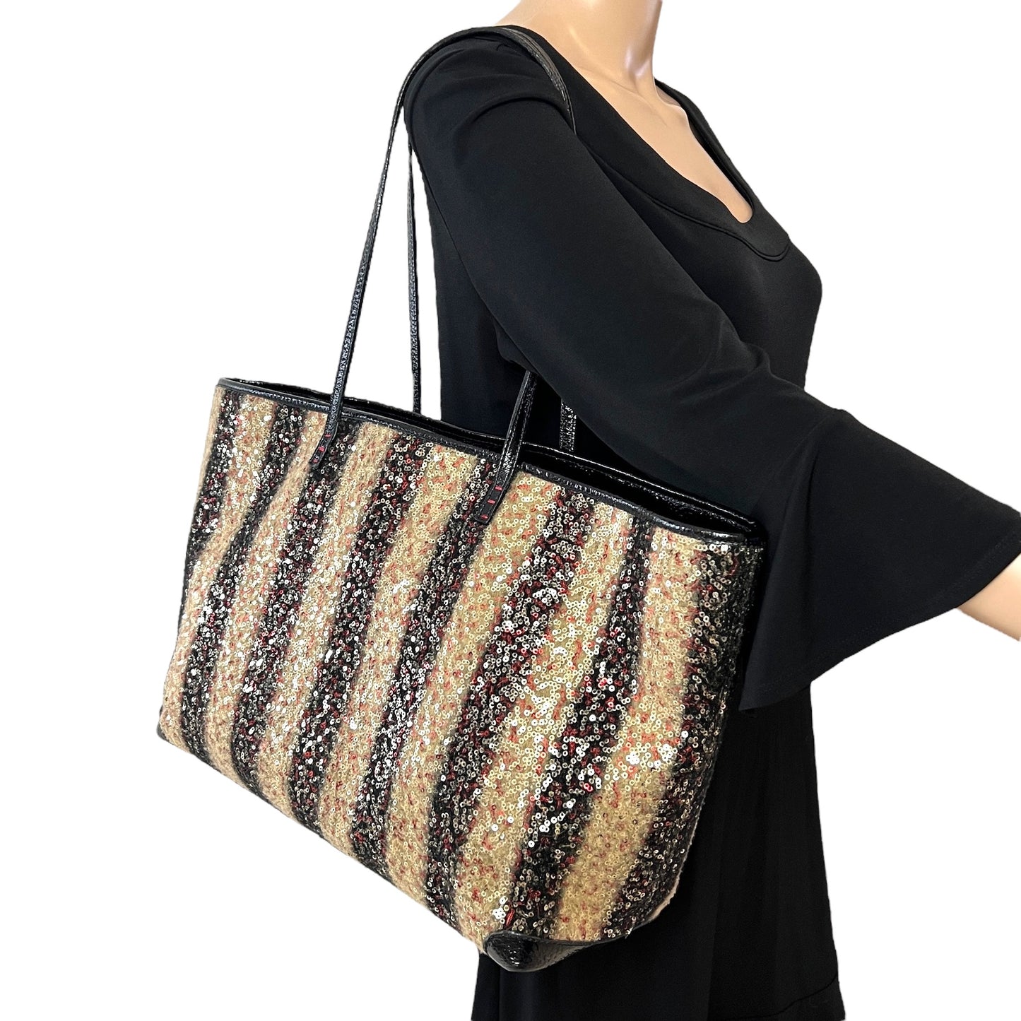 Fendi Pequin Sequin Roll Tote Bag