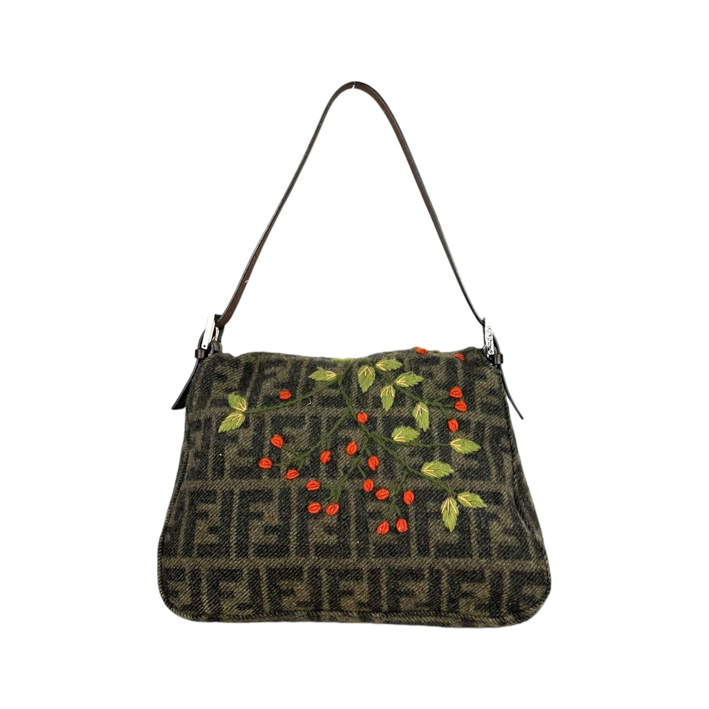 Fendi Zucca Wool Mama Baguette Bag