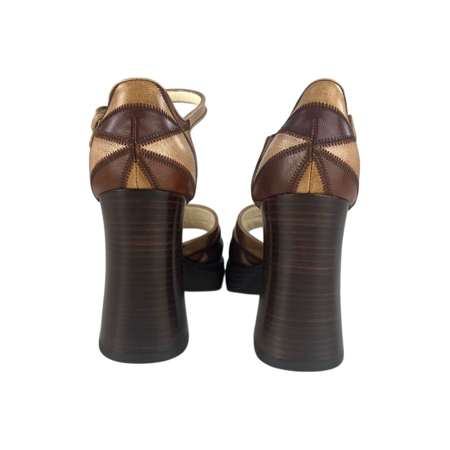 Miu Miu Leather Patchwork Block Heels