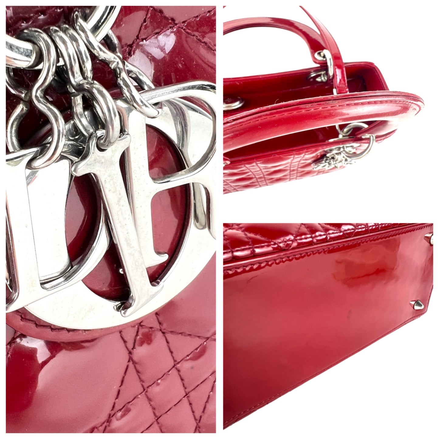 Dior Lady Dior Patent Leather Two-Way Bag