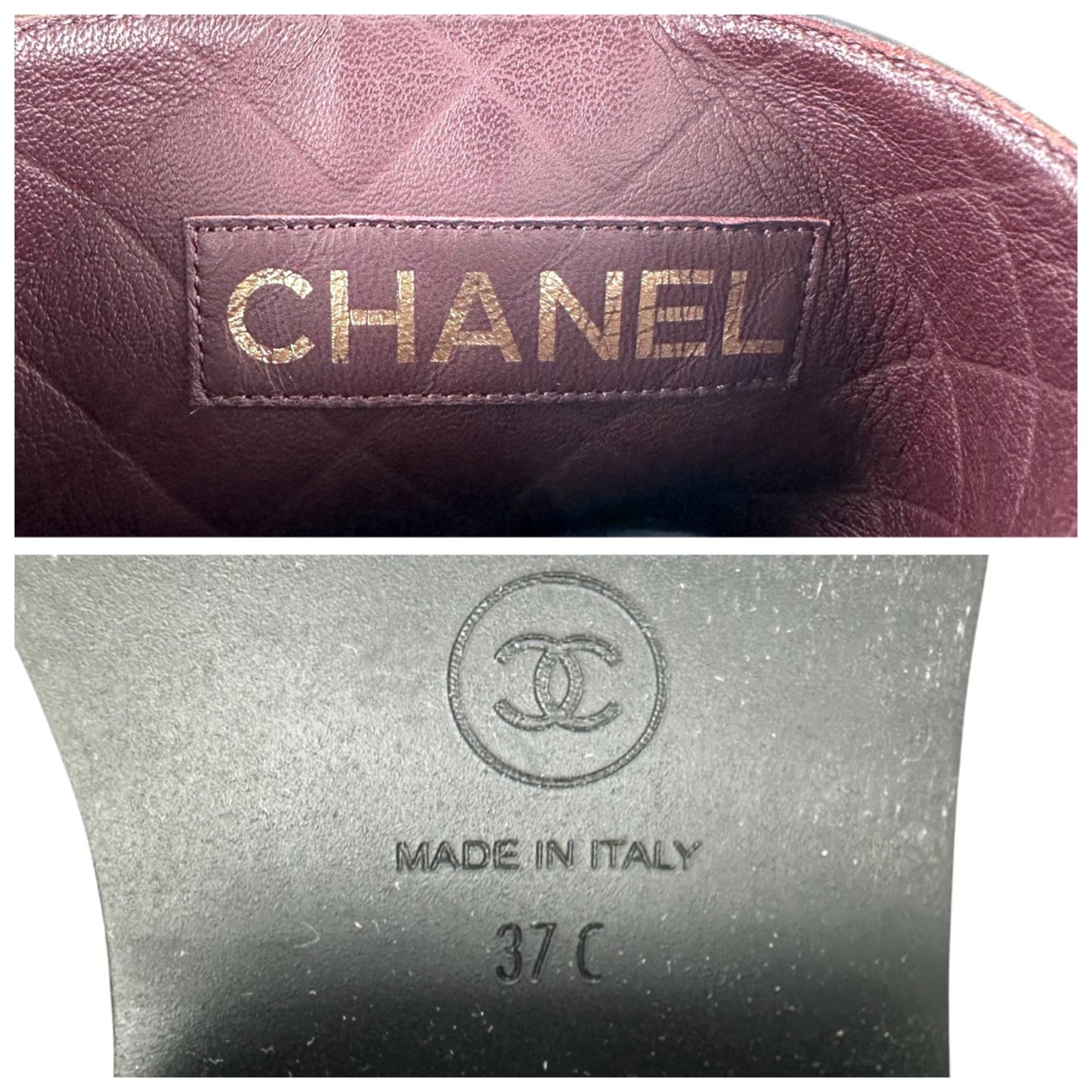 Chanel CC Leather Biker Boots