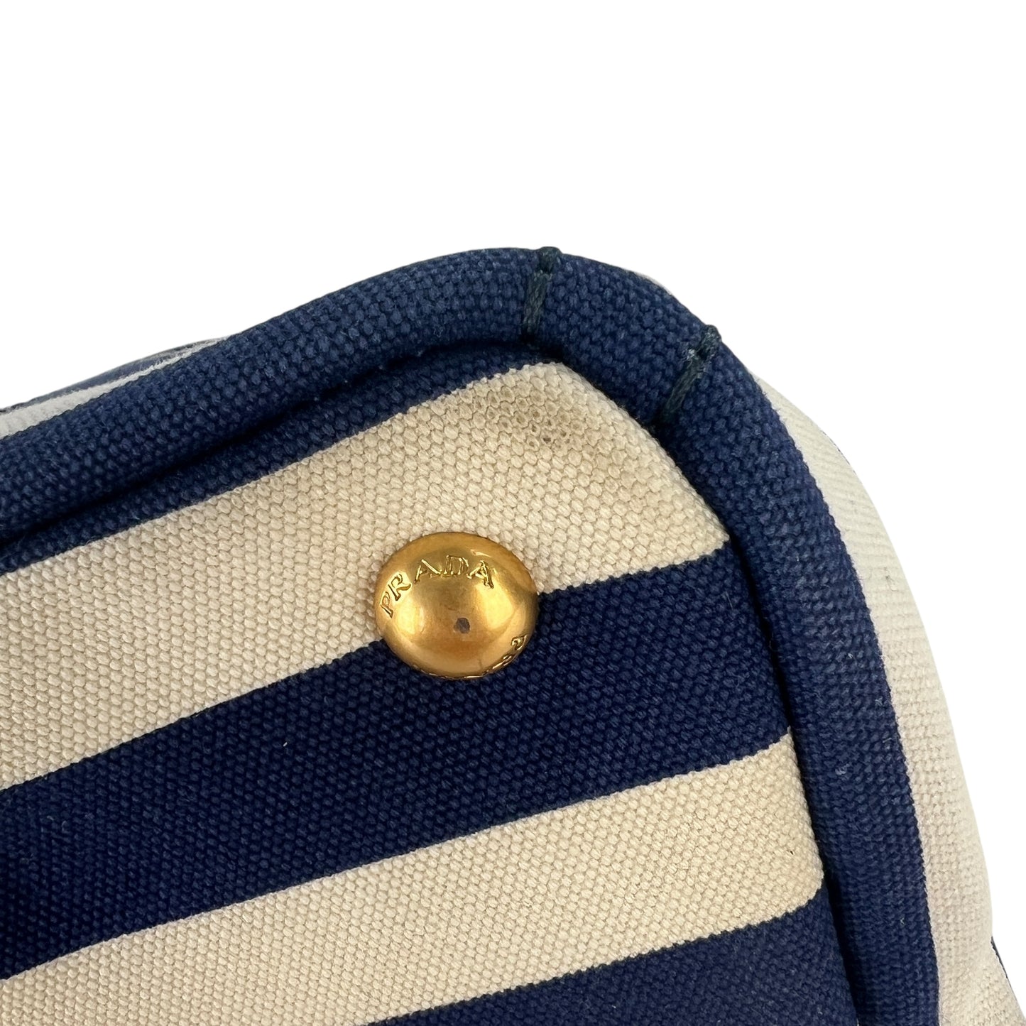 Prada Canapa Striped Tote Bag