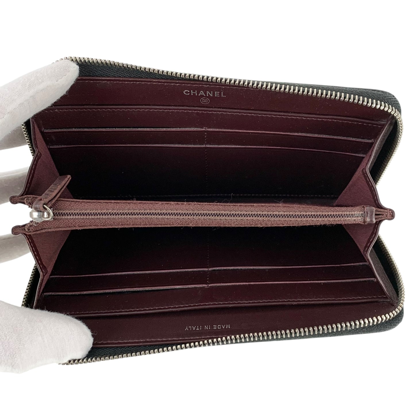 Chanel Matelasse Caviar Zip Around Wallet