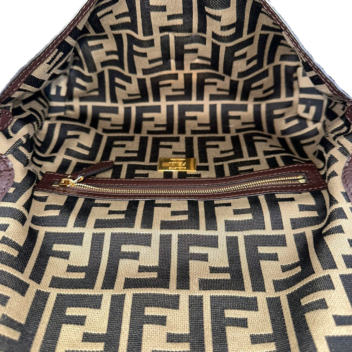 Fendi Knit Fringe Baguette 2-Way Bag