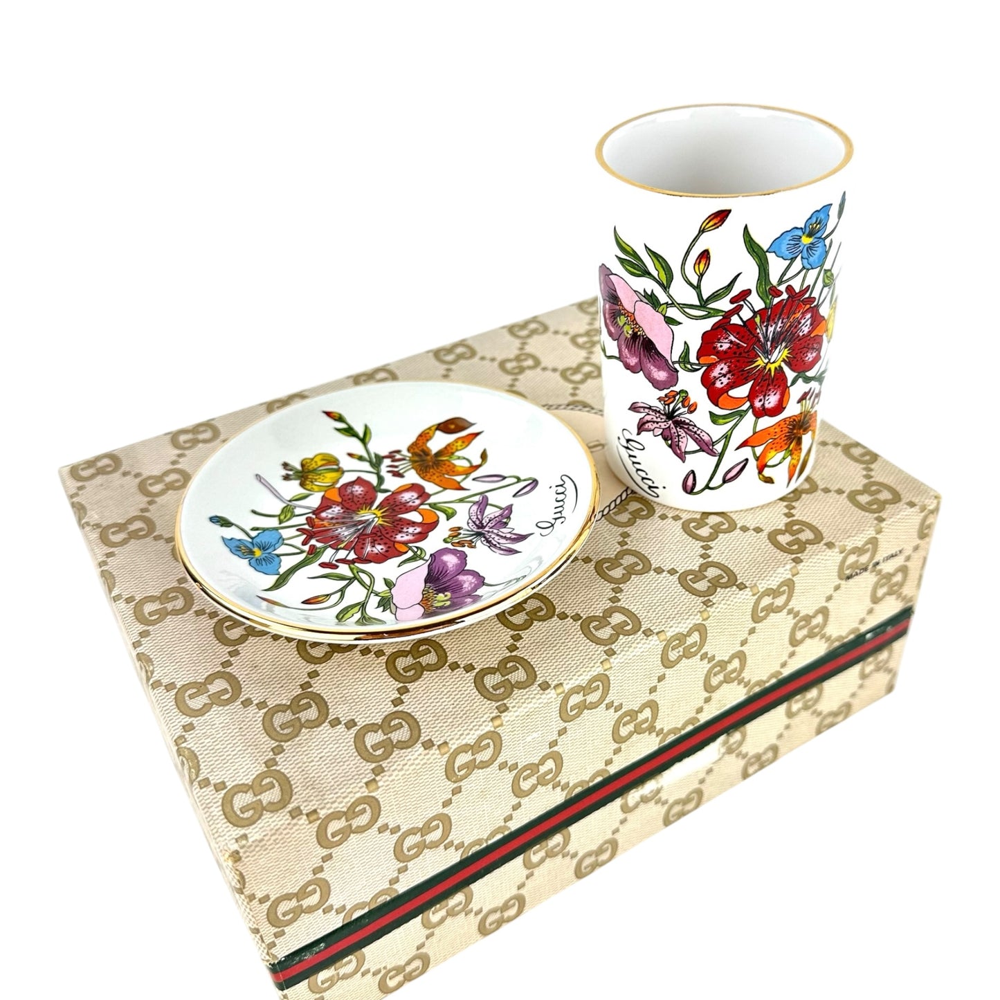 Gucci Vintage Flora Cup and Saucer Set