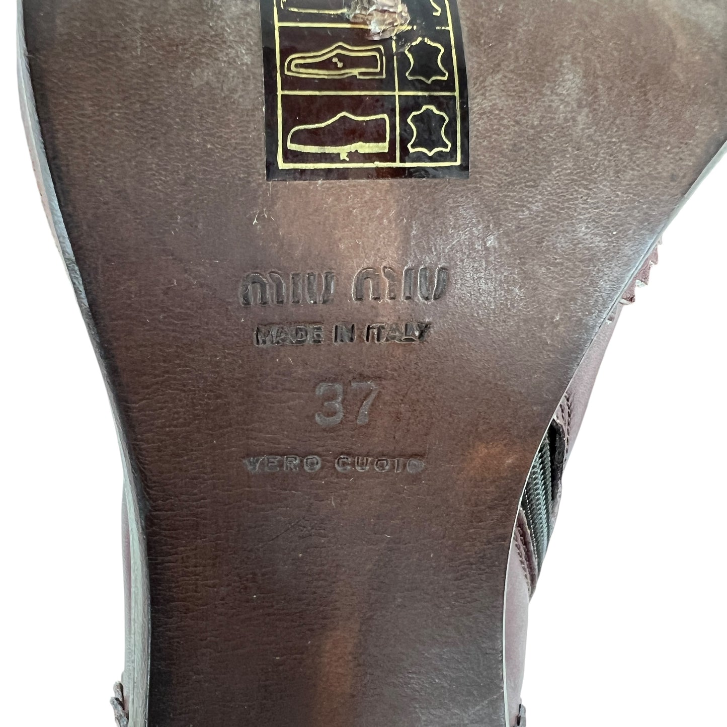 Miu Miu Vintage Western Leather Ankle Boots