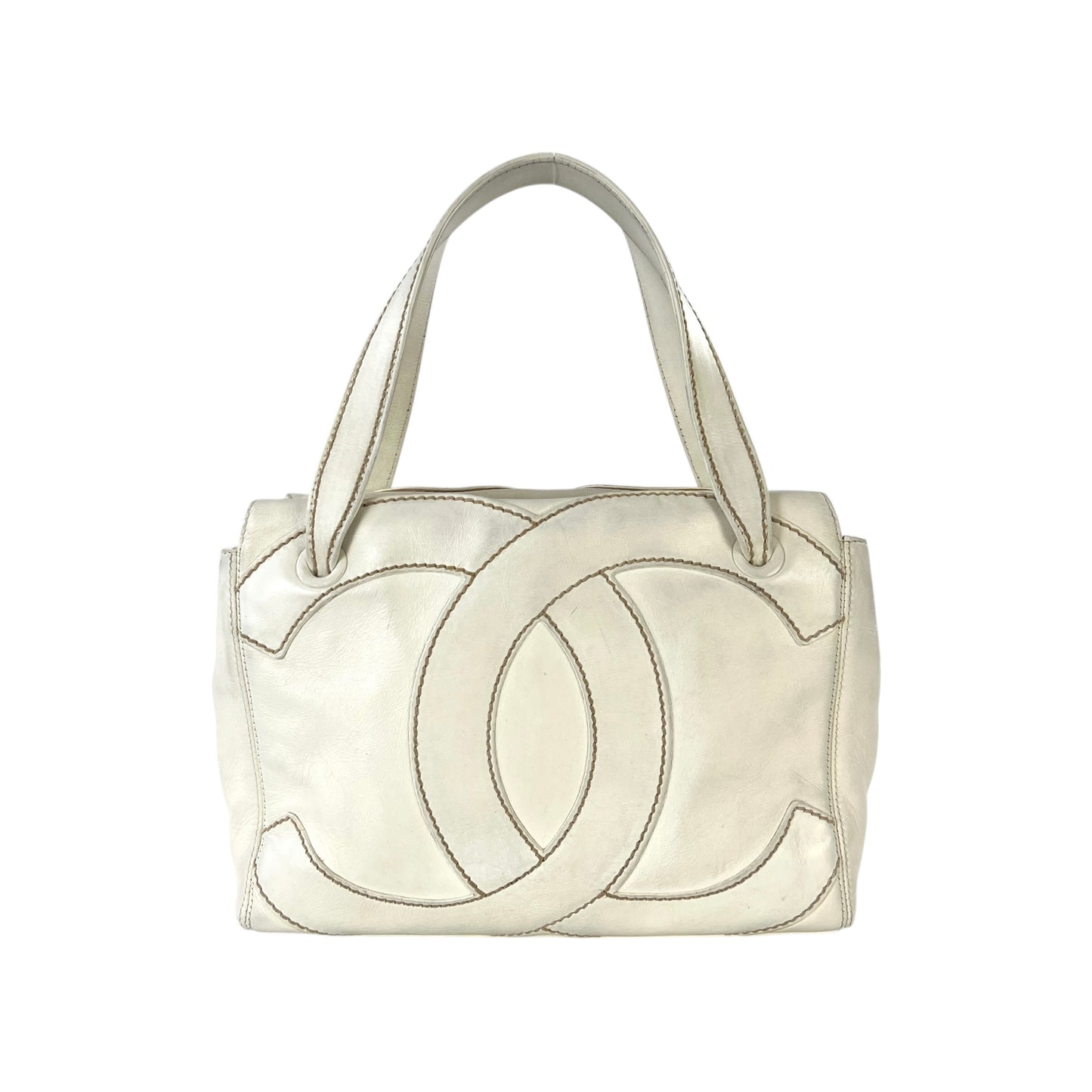 Chanel CC Stitched Leather Handbag