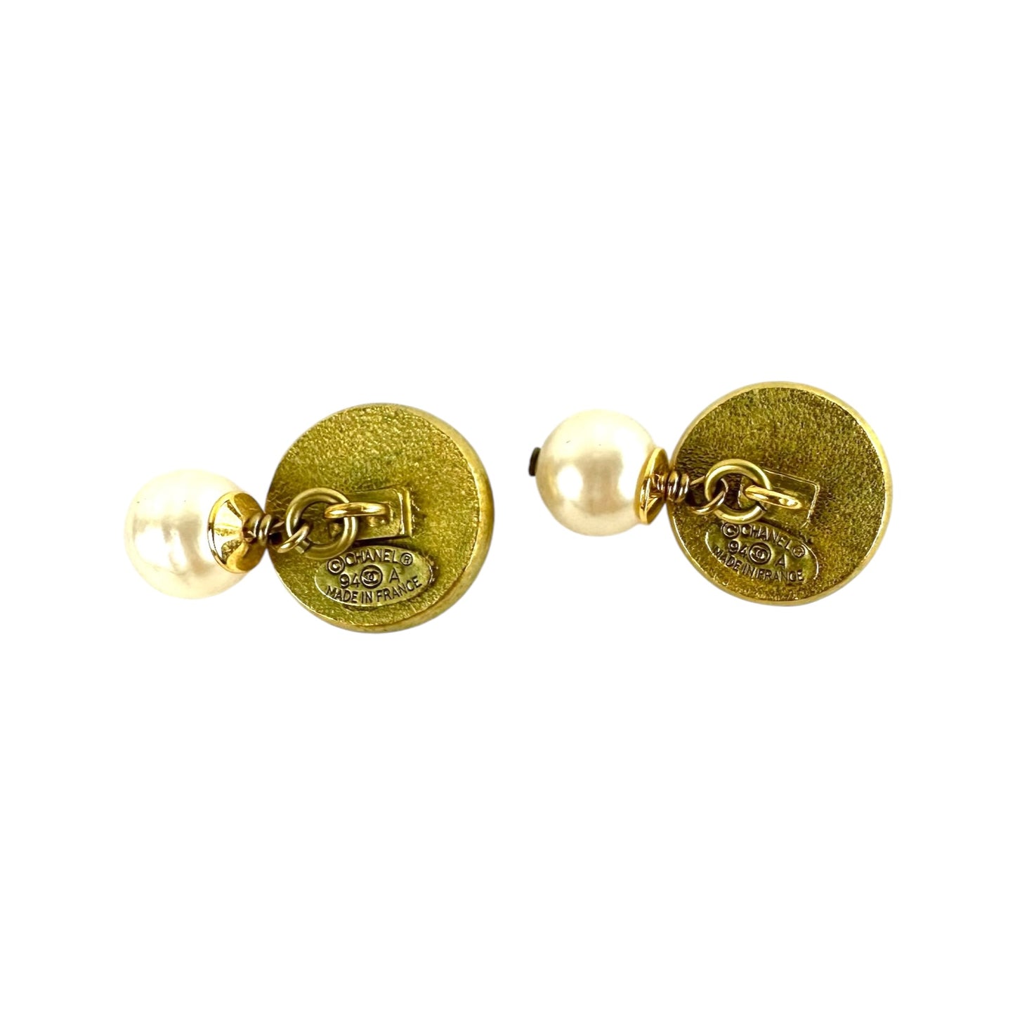 Chanel Vintage Faux Pearl Cufflinks