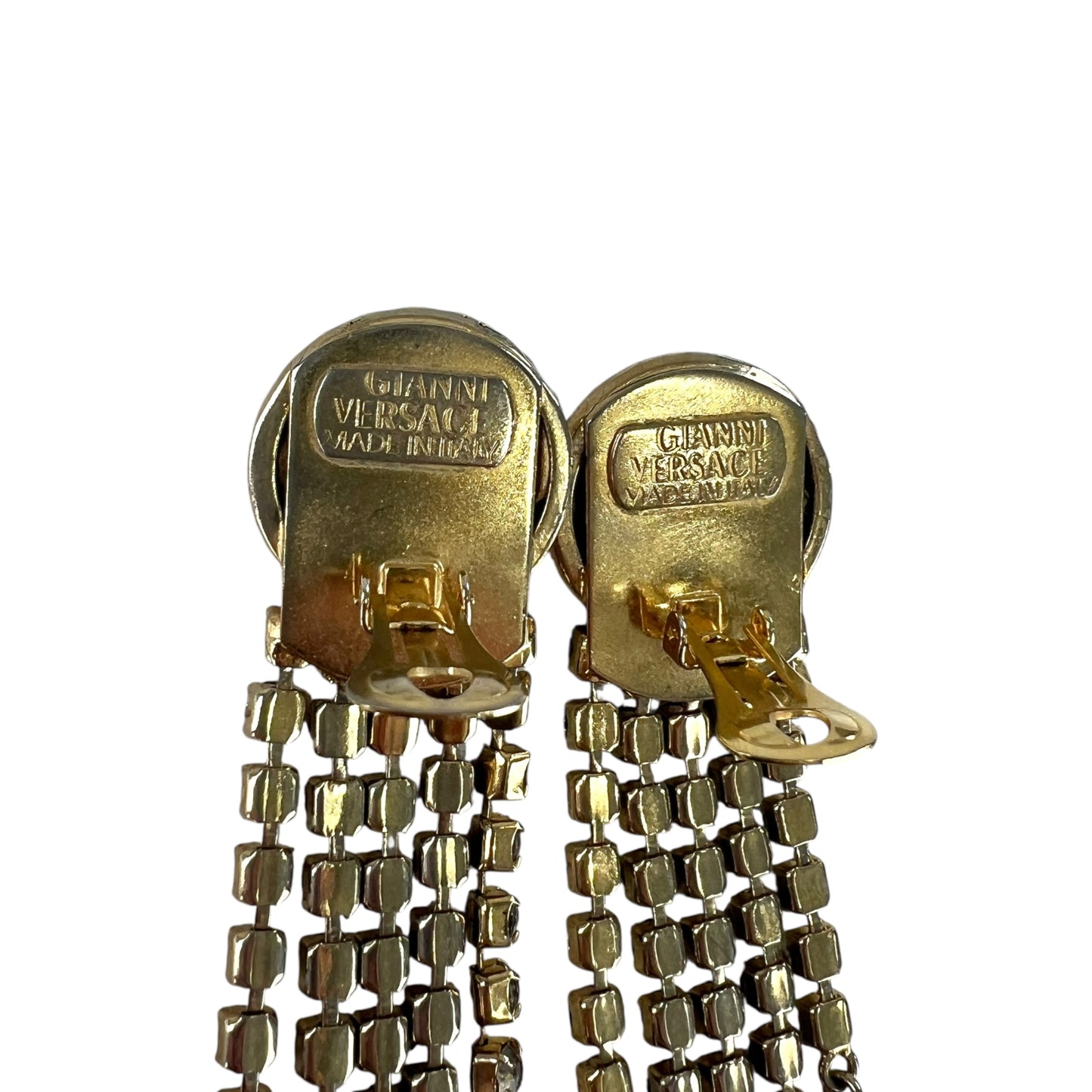 Versace Vintage Medusa Rhinestone Earrings