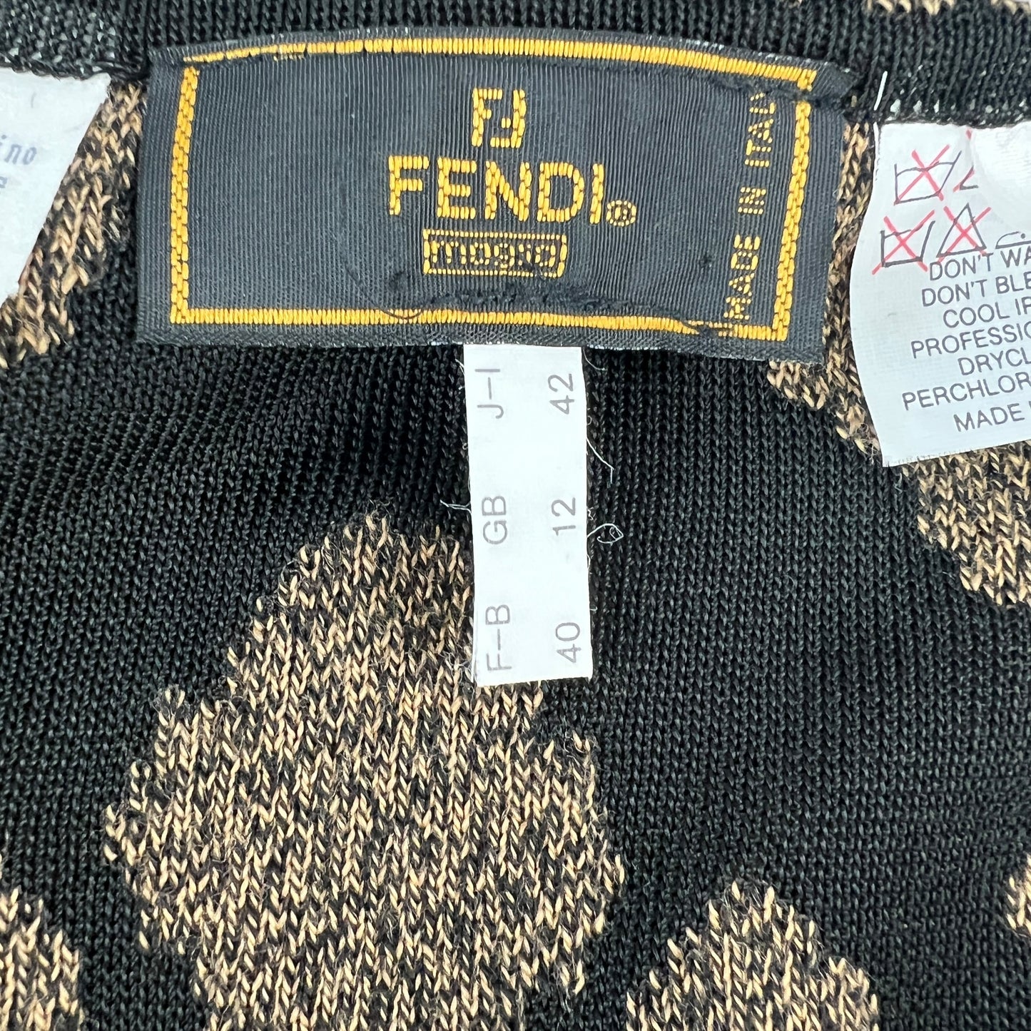 Fendi Vintage Animal Print Cardigan