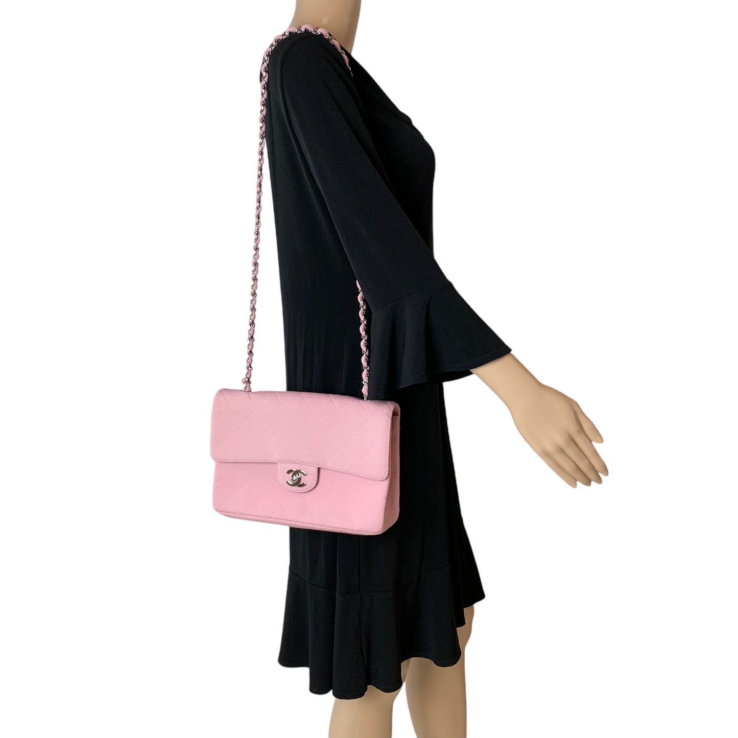 Chanel Matelasse Single Flap Jersey Medium Shoulder Bag