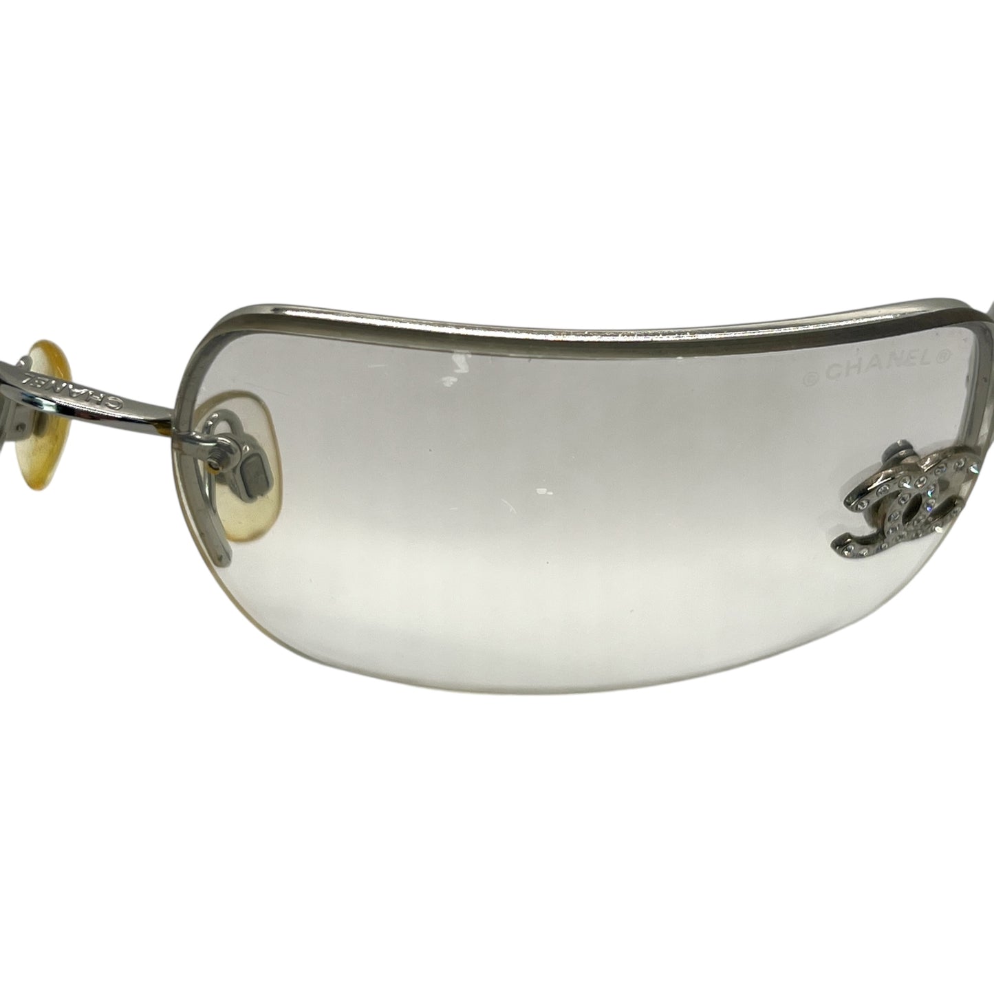 Chanel Vintage CC Rhinestone Logo Sunglasses