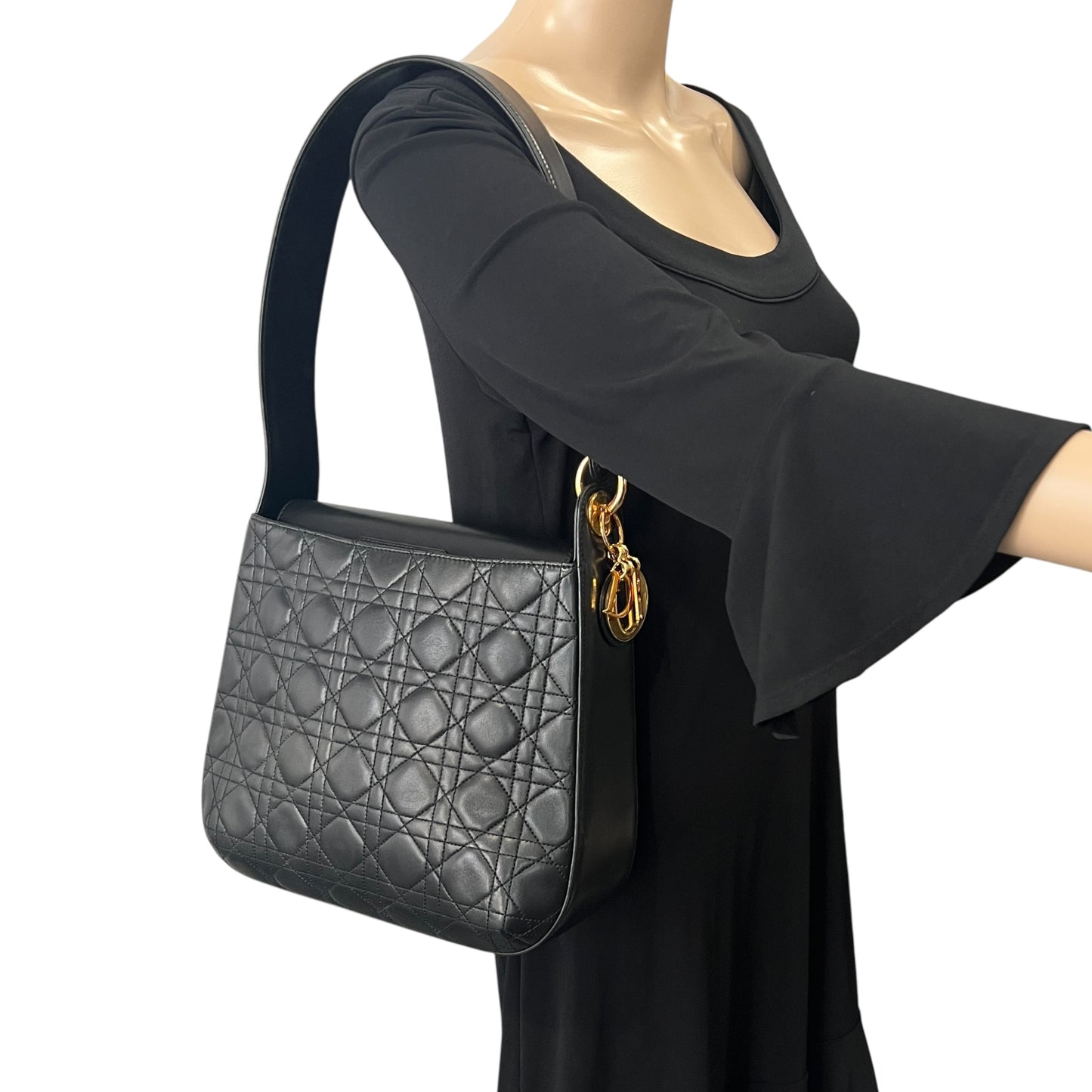 Dior Vintage Cannage Leather Shoulder Bag