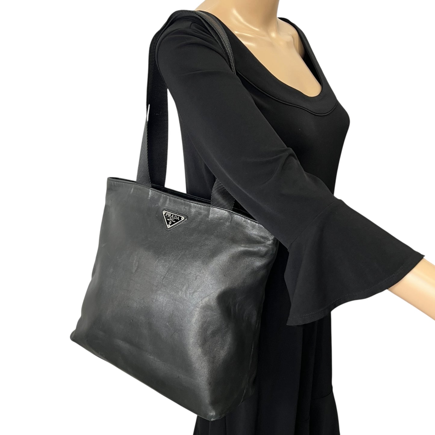 Prada Lambskin Leather Shoulder Bag