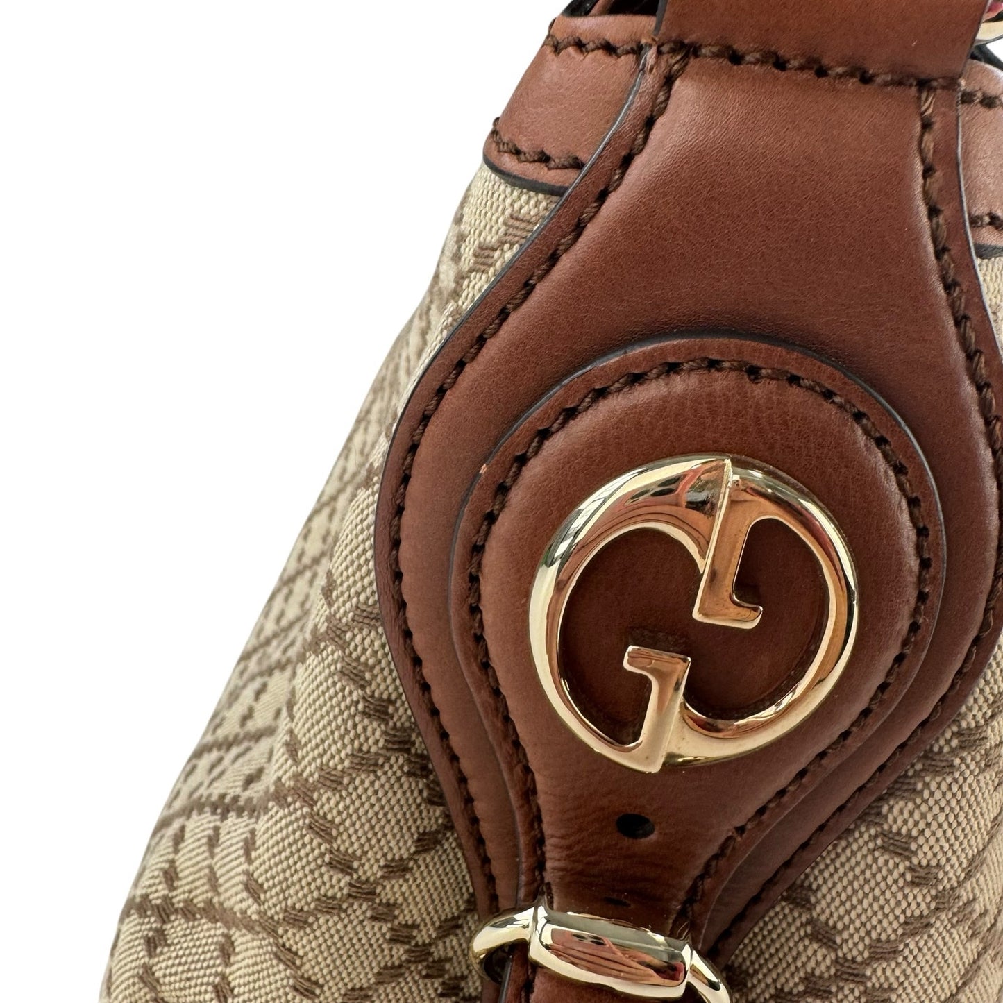 Gucci Diamante Leather Village Double G Hobo Bag