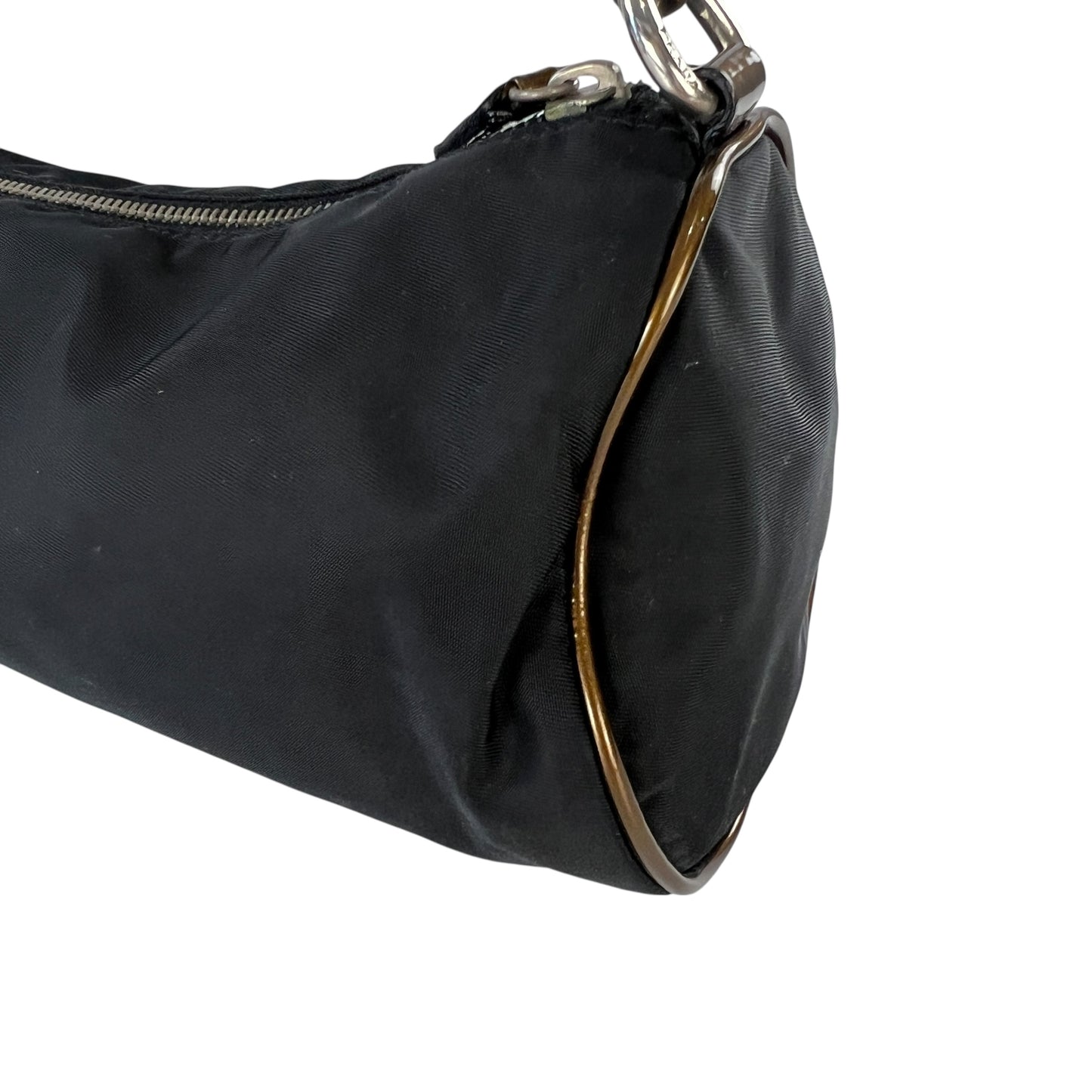 Prada Bronze Detail Pochette Bag