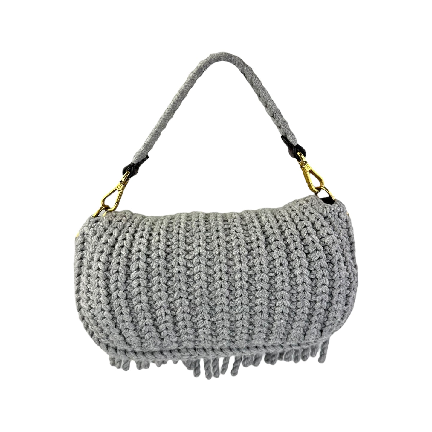 Fendi Knit Fringe Baguette 2-Way Bag