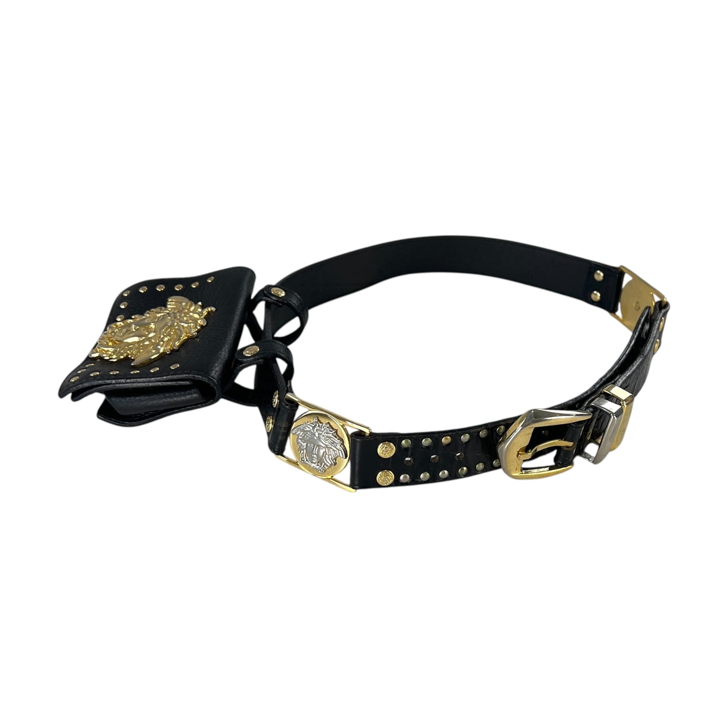 Versace Vintage Medusa Mini Leather Belt Bag