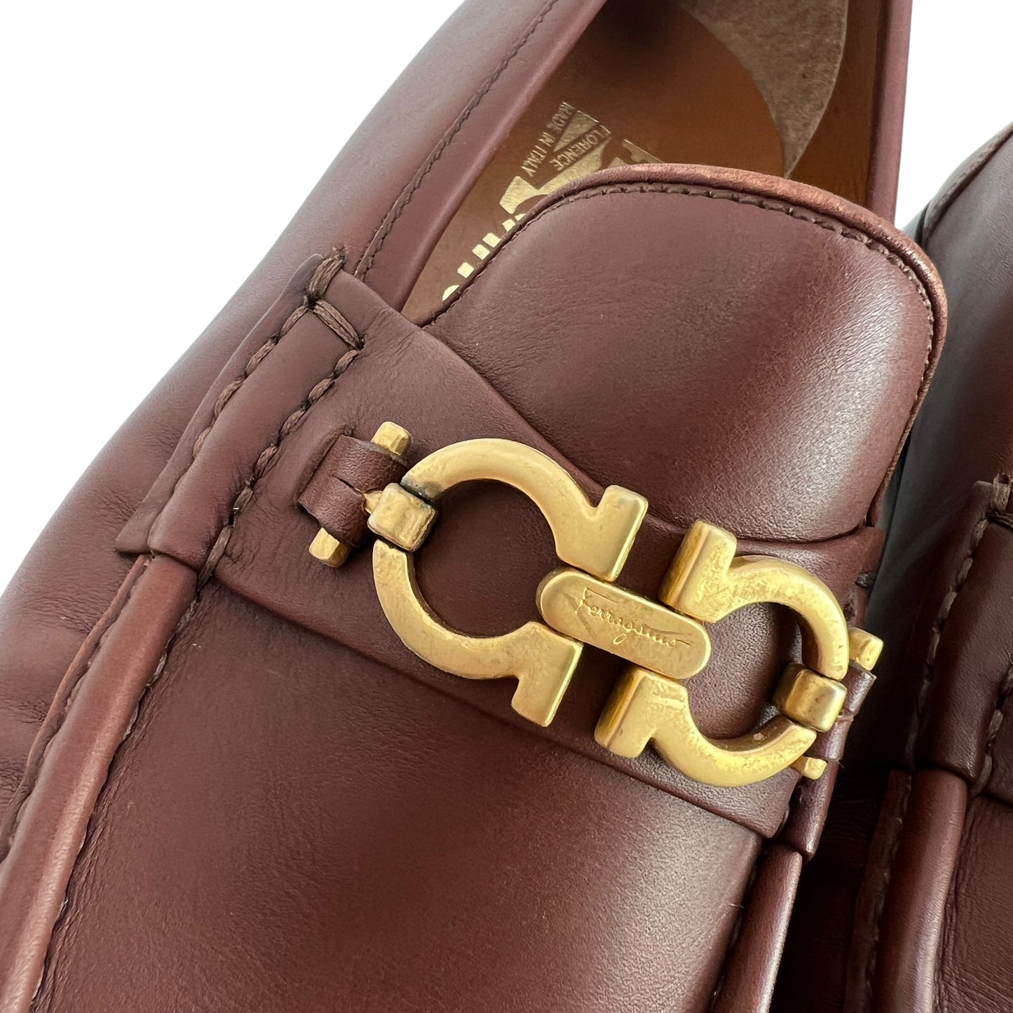 Ferragamo Gancini Leather Loafers