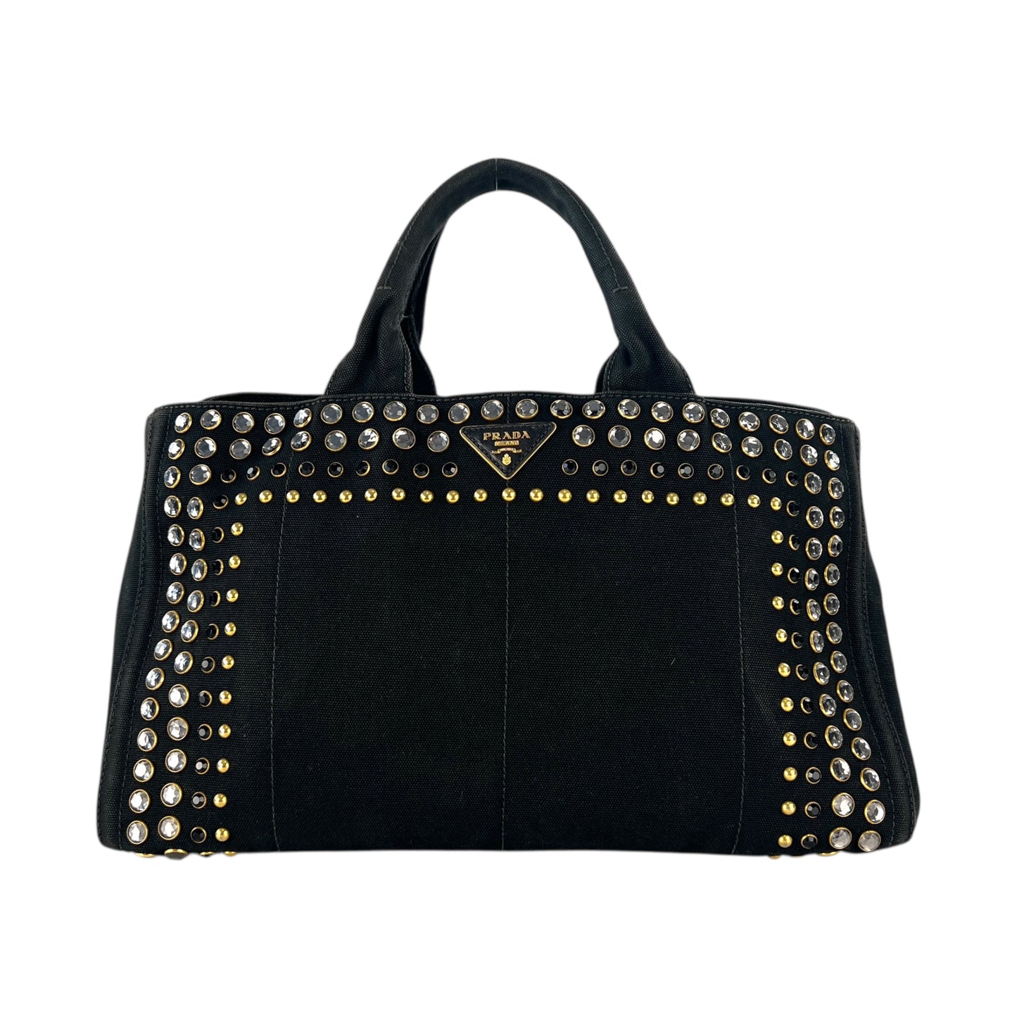 Prada Rhinestone Canapa Tote Bag