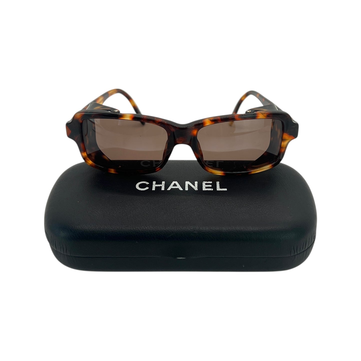 Chanel Tortoise Shell Blinder Sunglasses