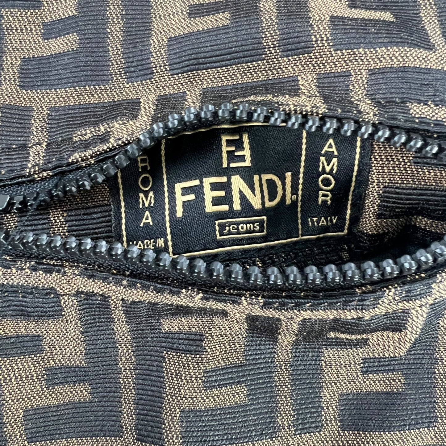 Fendi Vintage Zucca Reversible Vest and Skirt Set