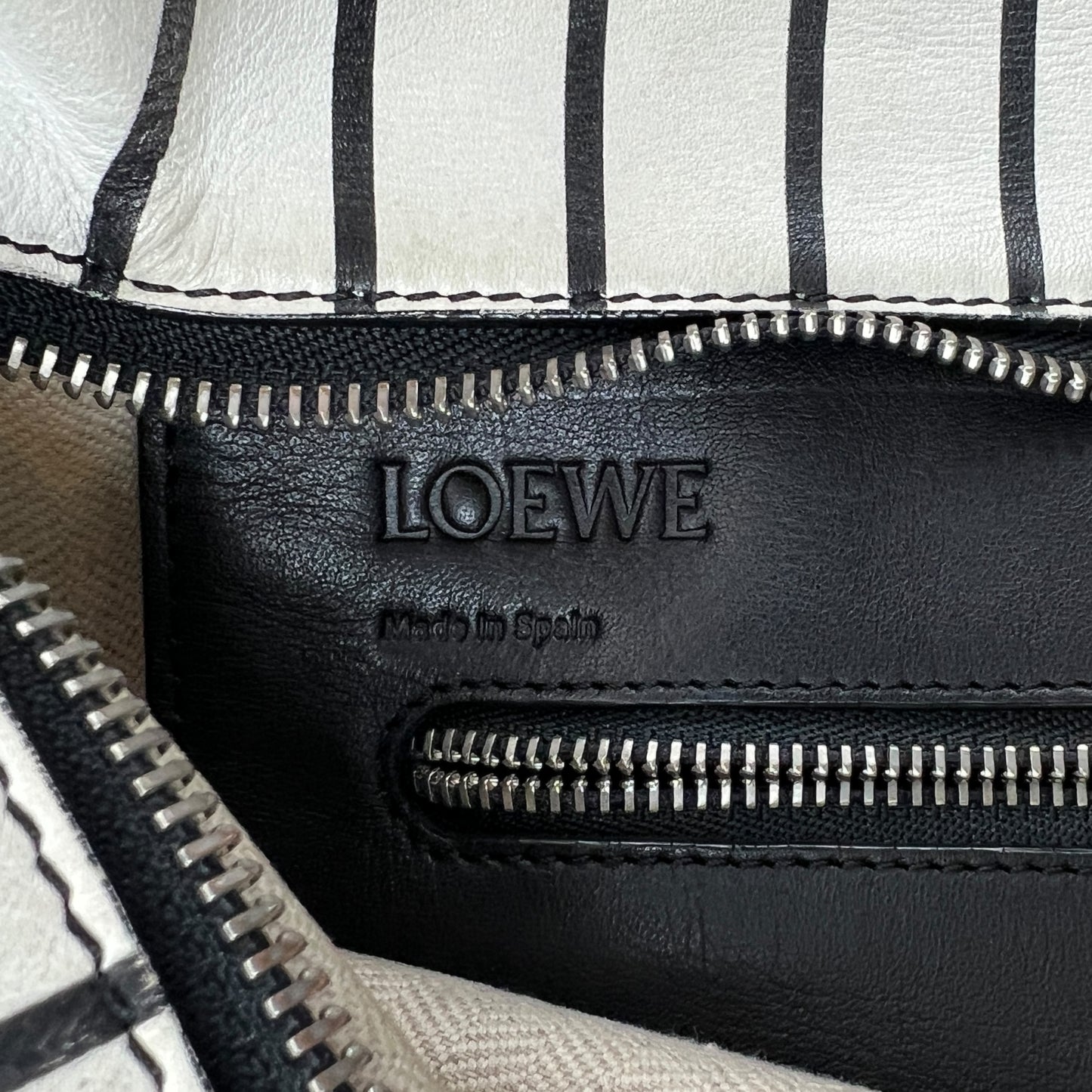 Loewe Anagram Leather Striped Tote Bag