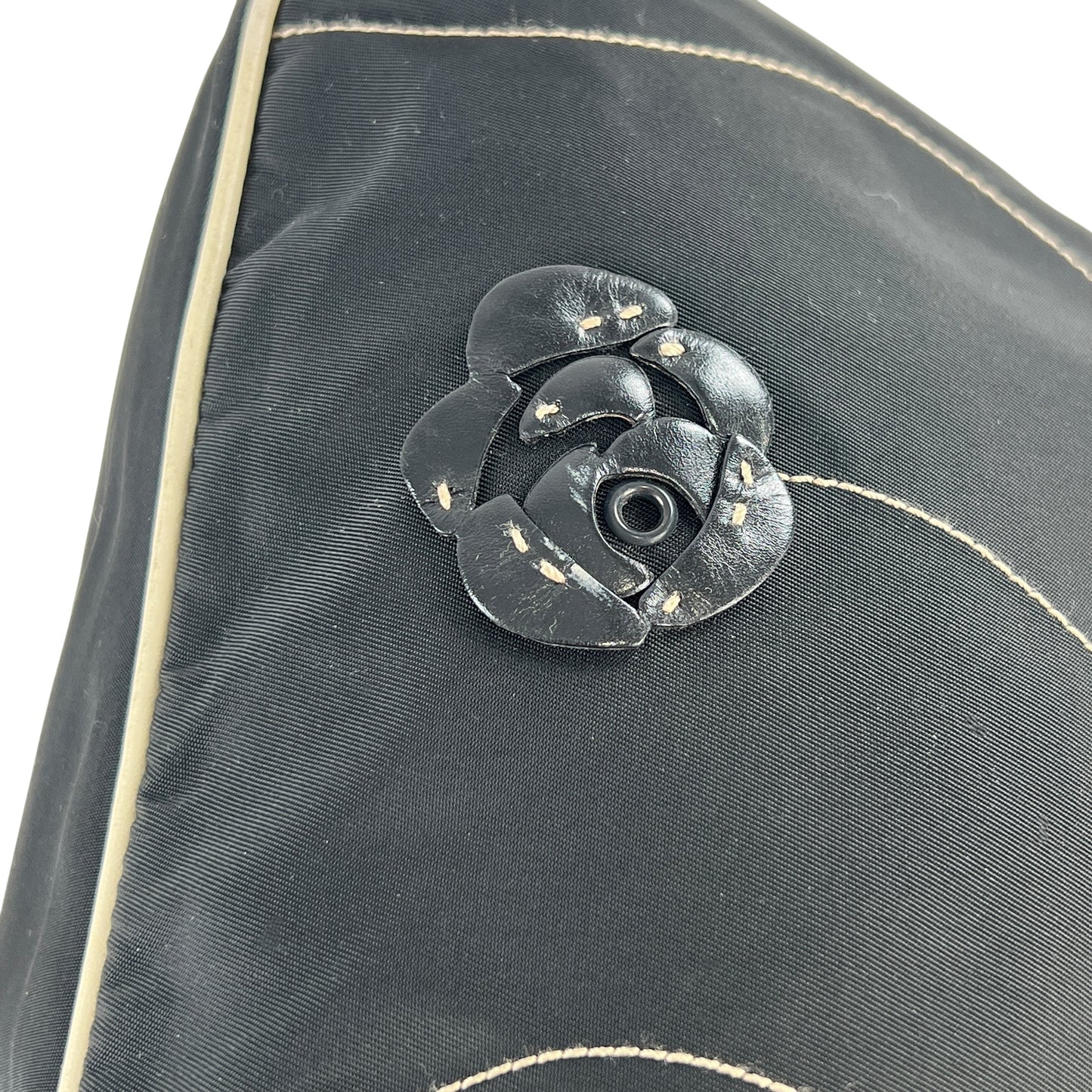 Prada Leather Flower Nylon Shoulder Bag