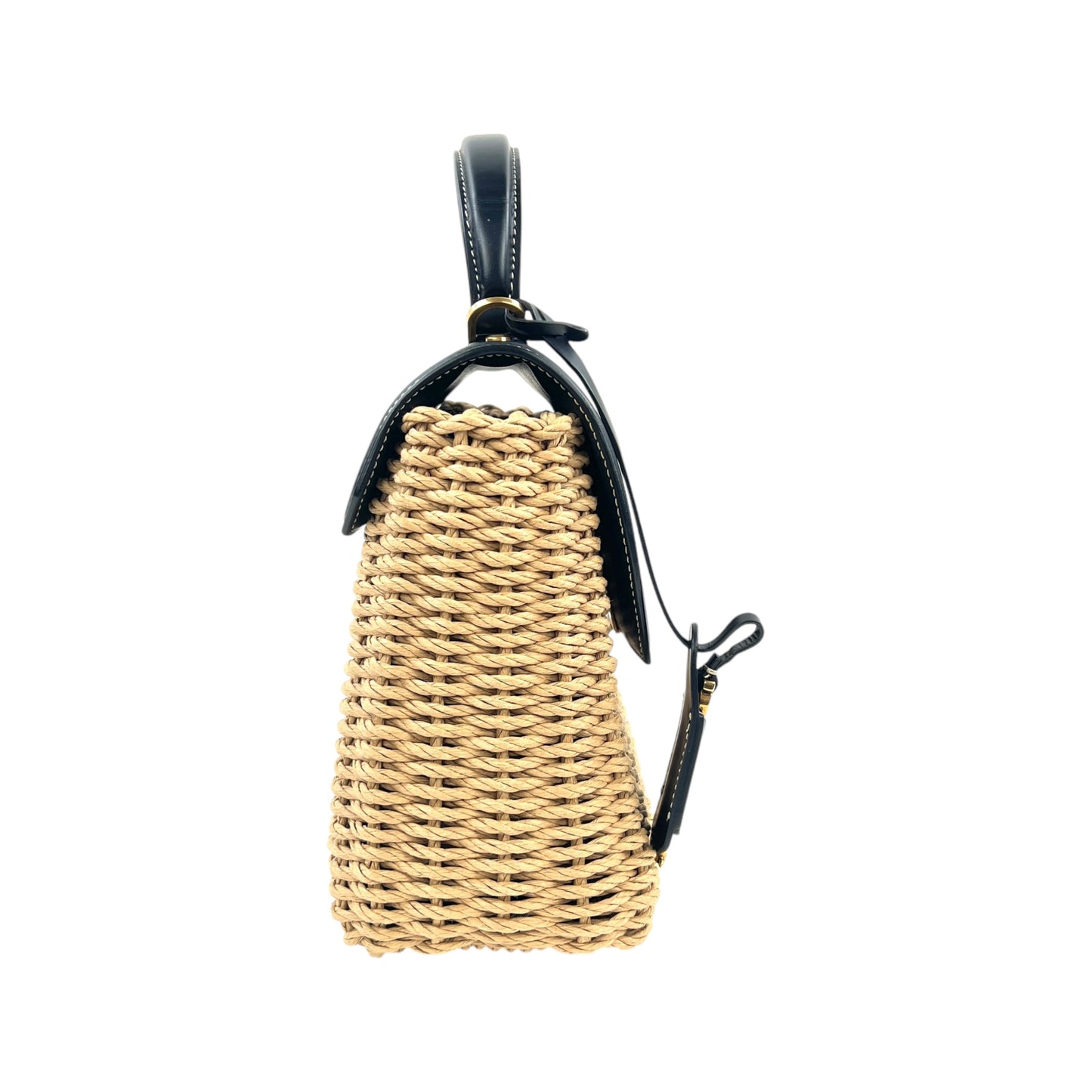 Ferragamo Wicker Top Handle Two-Way Bag