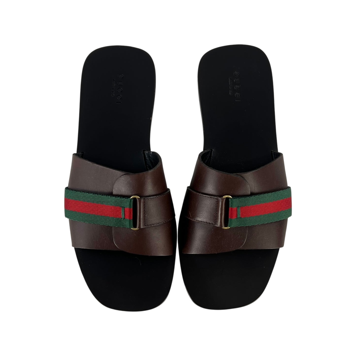 Gucci Leather Web Sandals