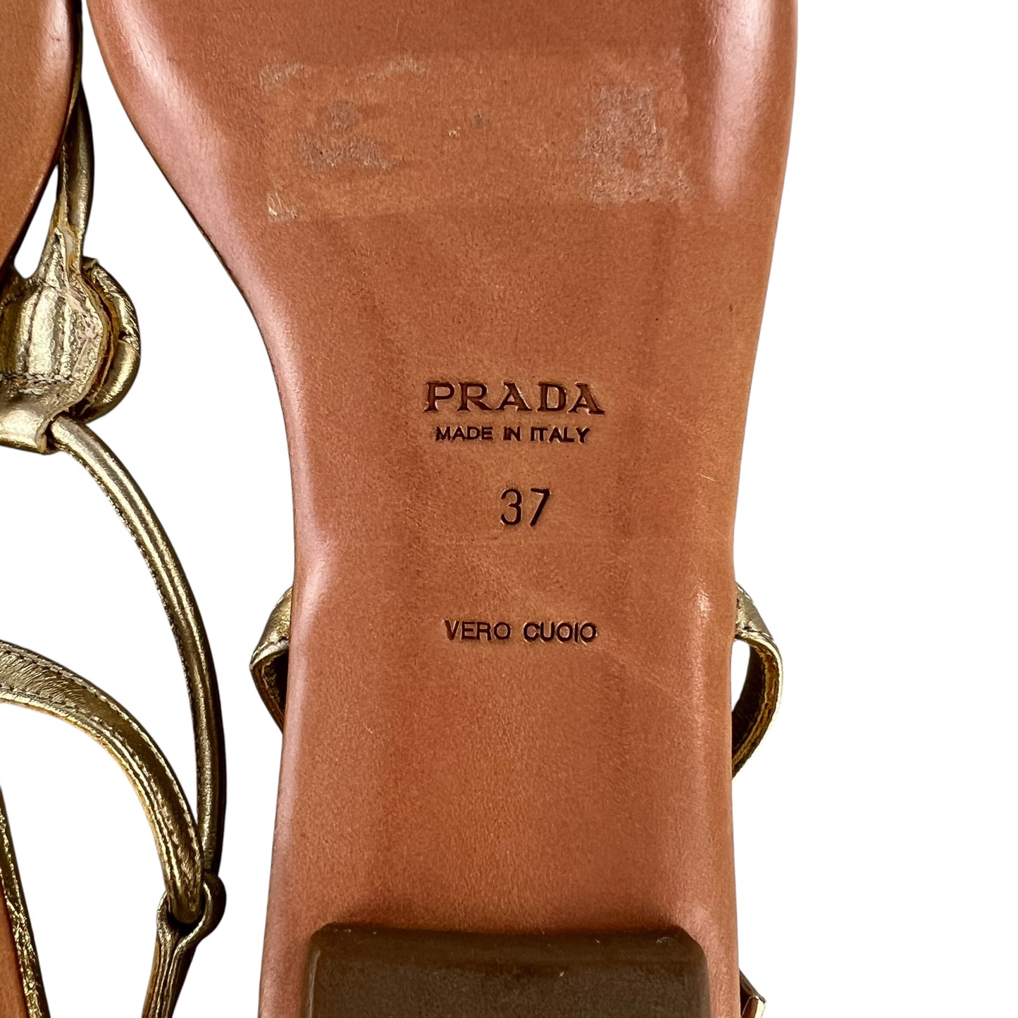 Prada Gold Sandals