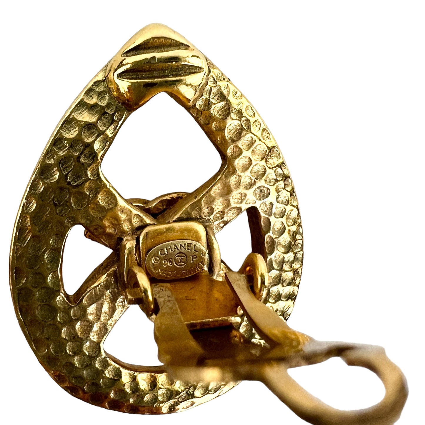 Chanel Vintage CC Teardrop Clip-On Earrings