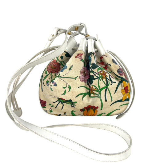 Gucci Vintage Flora Drawstring Crossbody Bag