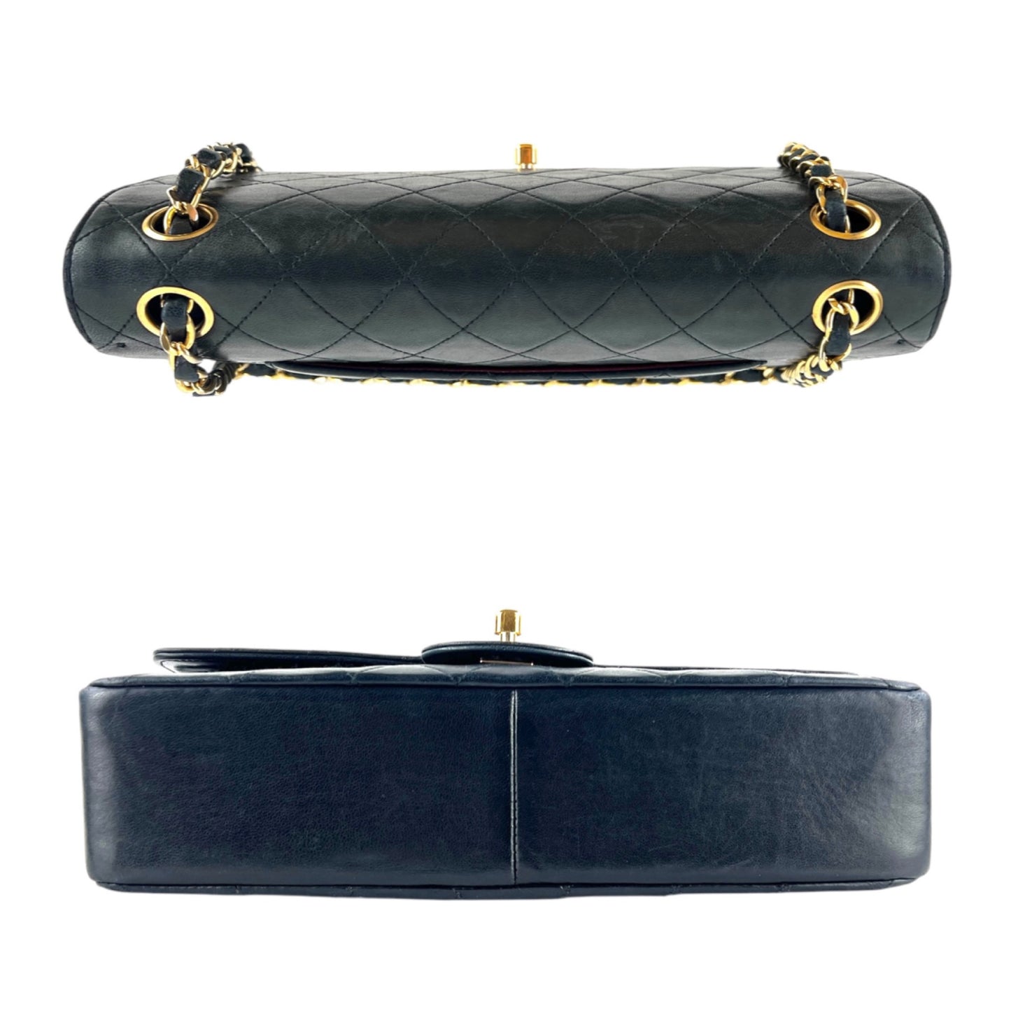 Chanel Vintage CC Double Flap Matelasse Lambskin Shoulder Bag